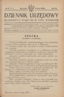 Dziennik Urzędowy Komisarjatu Rządu na M. Stoł. Warszawę. R.7, № 37 (15 maja 1926) = № 1155