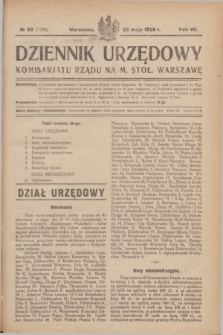 Dziennik Urzędowy Komisarjatu Rządu na M. Stoł. Warszawę. R.7, № 38 (22 maja 1926) = № 1156