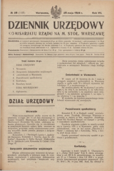 Dziennik Urzędowy Komisarjatu Rządu na M. Stoł. Warszawę. R.7, № 39 (26 maja 1926) = № 1157