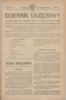 Dziennik Urzędowy Komisarjatu Rządu na M. Stoł. Warszawę. R.7, № 48 (26 czerwca 1926) = № 1165