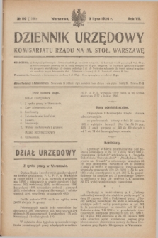 Dziennik Urzędowy Komisarjatu Rządu na M. Stoł. Warszawę. R.7, № 50 (3 lipca 1926) = № 1168