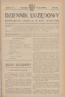Dziennik Urzędowy Komisarjatu Rządu na M. Stoł. Warszawę. R.7, № 52 (10 lipca 1926) = № 1170