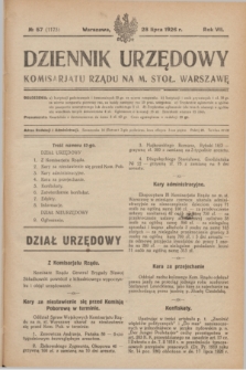 Dziennik Urzędowy Komisarjatu Rządu na M. Stoł. Warszawę. R.7, № 57 (28 lipca 1926) = № 1175