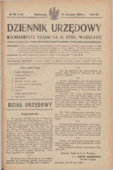 Dziennik Urzędowy Komisarjatu Rządu na M. Stoł. Warszawę. R.7, № 65 (25 sierpnia 1926) = № 1183