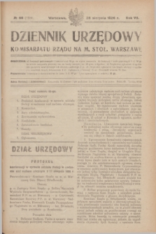 Dziennik Urzędowy Komisarjatu Rządu na M. Stoł. Warszawę. R.7, № 66 (28 sierpnia 1926) = № 1184
