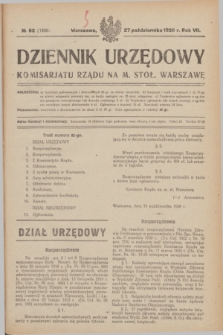 Dziennik Urzędowy Komisarjatu Rządu na M. Stoł. Warszawę. R.7, № 82 (27 października 1926) = № 1200