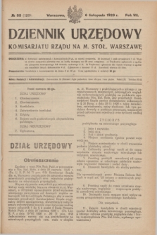 Dziennik Urzędowy Komisarjatu Rządu na M. Stoł. Warszawę. R.7, № 85 (6 listopada 1926) = № 1203