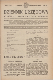 Dziennik Urzędowy Komisarjatu Rządu na M. Stoł. Warszawę. R.7, № 90 (24 listopada 1926) = № 1208
