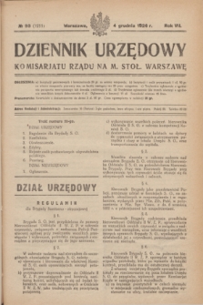 Dziennik Urzędowy Komisarjatu Rządu na M. Stoł. Warszawę. R.7, № 93 (4 grudnia 1926) = № 1211