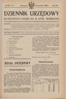 Dziennik Urzędowy Komisarjatu Rządu na M. Stoł. Warszawę. R.7, № 98 (29 grudnia 1926) = № 1216