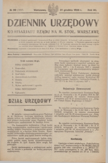 Dziennik Urzędowy Komisarjatu Rządu na M. Stoł. Warszawę. R.7, № 99 (31 grudnia 1926) = № 1217