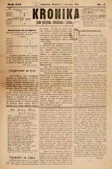 Kronika : pismo polityczne, ekonomiczne i literackie. 1881, nr 1