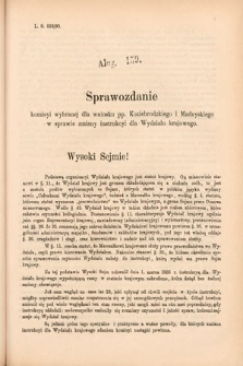 [Kadencja VI, sesja II, al. 159] Alegata do Sprawozdań Stenograficznych z Drugiej Sesyi Szóstego Peryodu Sejmu Krajowego Królestwa Galicyi i Lodomeryi wraz z Wielkiem Księstwem Krakowskiem z roku 1890. Alegat 159