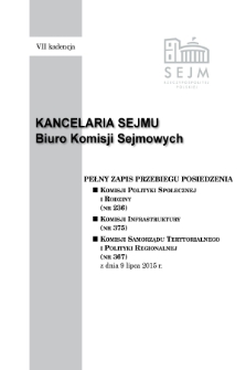 Pełny Zapis Przebiegu Posiedzenia Komisji Infrastruktury (Nr 375) z Dnia 9 lipca 2015 R.