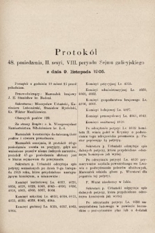 [Kadencja VIII, sesja II, pos. 48] Protokół 48. Posiedzenia 2. Sesyi, VI. Peryodu Sejmu Galicyjskiego