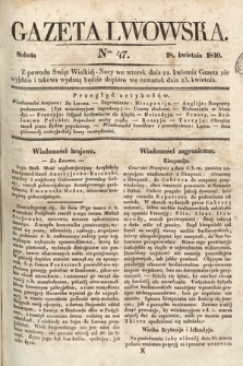 Gazeta Lwowska. 1840, nr 47