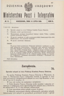 Dziennik Urzędowy Ministerstwa Poczt i Telegrafów. R.10, № 17 (14 lipca 1928)