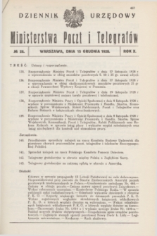 Dziennik Urzędowy Ministerstwa Poczt i Telegrafów. R.10, № 28 (15 grudnia 1928)