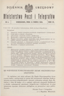 Dziennik Urzędowy Ministerstwa Poczt i Telegrafów. R.11, № 4 (13 marca 1929)