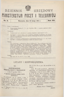Dziennik Urzędowy Ministerstwa Poczt i Telegrafów. R.13, nr 3 (28 lutego 1931)