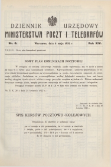 Dziennik Urzędowy Ministerstwa Poczt i Telegrafów. R.14, nr 8 (6 maja 1932)