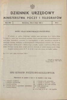 Dziennik Urzędowy Ministerstwa Poczt i Telegrafów. R.16, nr 9 (2 maja 1934)