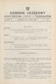 Dziennik Urzędowy Ministerstwa Poczt i Telegrafów. R.18, nr 3 (13 lutego 1936)