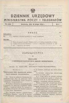 Dziennik Urzędowy Ministerstwa Poczt i Telegrafów. R.18, nr 4 (28 lutego 1936)
