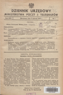 Dziennik Urzędowy Ministerstwa Poczt i Telegrafów. R.26, nr 1 (3 stycznia 1949)