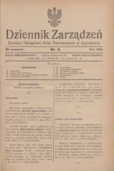 Dziennik Zarządzeń Dyrekcji Okręgowej Kolei Państwowych w Katowicach. 1929, nr 9 (28 września)