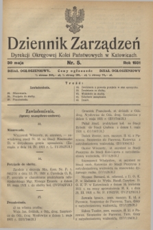 Dziennik Zarządzeń Dyrekcji Okręgowej Kolei Państwowych w Katowicach. 1931, nr 5 (30 maja)