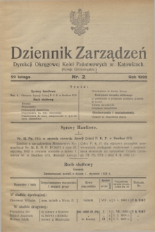 Dziennik Zarządzeń Dyrekcji Okręgowej Kolei Państwowych w Katowicach. 1932, nr 2 (29 lutego)