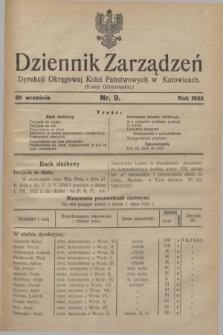 Dziennik Zarządzeń Dyrekcji Okręgowej Kolei Państwowych w Katowicach. 1932, nr 9 (30 września)