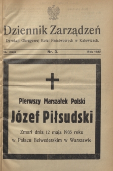 Dziennik Zarządzeń Dyrekcji Okręgowej Kolei Państwowych w Katowicach. 1935, nr 3 (14 maja)