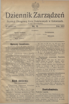 Dziennik Zarządzeń Dyrekcji Okręgowej Kolei Państwowych w Katowicach. 1935, nr 6 (14 września)