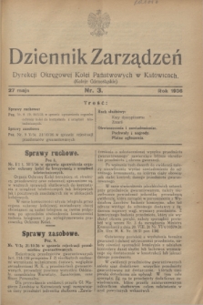 Dziennik Zarządzeń Dyrekcji Okręgowej Kolei Państwowych w Katowicach. 1936, nr 3 (27 maja)