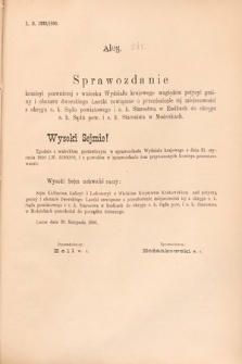 [Kadencja VI, sesja II, al. 241] Alegata do Sprawozdań Stenograficznych z Drugiej Sesyi Szóstego Peryodu Sejmu Krajowego Królestwa Galicyi i Lodomeryi wraz z Wielkiem Księstwem Krakowskiem z roku 1890. Alegat 241