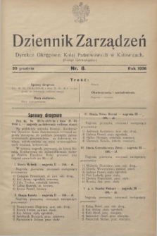 Dziennik Zarządzeń Dyrekcji Okręgowej Kolei Państwowych w Katowicach. 1936, nr 8 (30 grudnia)