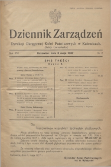 Dziennik Zarządzeń Dyrekcji Okręgowej Kolei Państwowych w Katowicach. R.16, nr 2 (8 maja 1937)