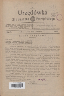 Urzędówka Starostwa Pszczyńskiego. 1929, nr 1 (5 stycznia)