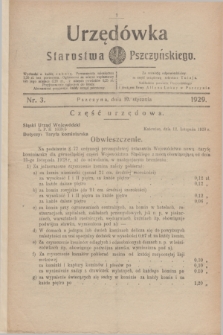 Urzędówka Starostwa Pszczyńskiego. 1929, nr 3 (19 stycznia)