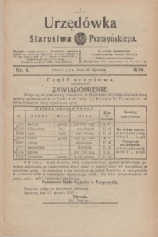 Urzędówka Starostwa Pszczyńskiego. 1929, nr 4 (26 stycznia)