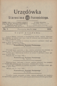 Urzędówka Starostwa Pszczyńskiego. 1929, nr 7 (16 lutego)