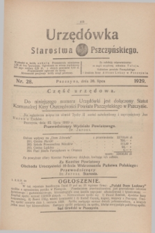 Urzędówka Starostwa Pszczyńskiego. 1929, nr 28 (20 lipca) + dod.