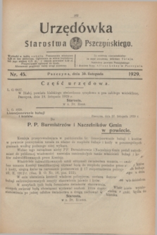 Urzędówka Starostwa Pszczyńskiego. 1929, nr 45 (30 listopada)