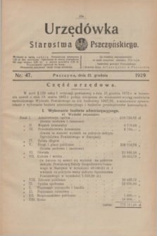 Urzędówka Starostwa Pszczyńskiego. 1929, nr 47 (21 grudnia)