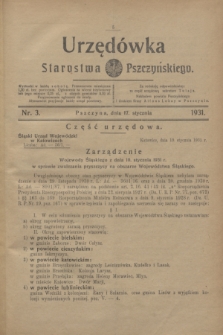 Urzędówka Starostwa Pszczyńskiego. 1931, nr 3 (17 stycznia)