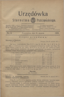 Urzędówka Starostwa Pszczyńskiego. 1931, nr 4 (24 stycznia)