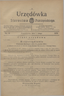 Urzędówka Starostwa Pszczyńskiego. 1931, nr 6 (7 lutego)