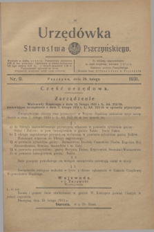 Urzędówka Starostwa Pszczyńskiego. 1931, nr 9 (28 lutego)